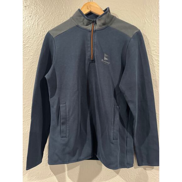 Barbour Skiff Half-Zip Sweatshirt Storm Force Small - Picture 2 of 6